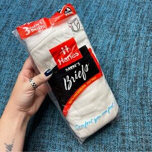 Vintage 1997 Hanes Briefs Preshrunk Cotton Tighty Whiteys 3 Pack Size 44